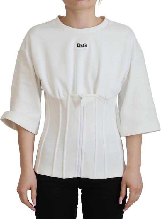 Dolce & Gabbana Dolce & Gabbana White Corset Stretch Cotton Top T-shirt