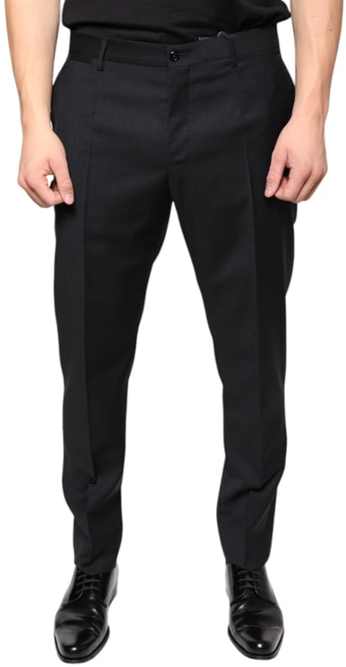 Dolce & Gabbana Dolce & Gabbana Black Wool Skinny Men Dress Pants