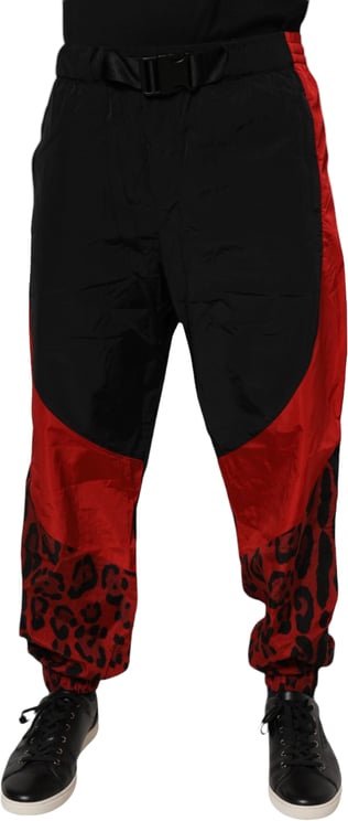 Dolce & Gabbana Dolce & Gabbana Black Red Leopard Jogger Sweatpants Pants