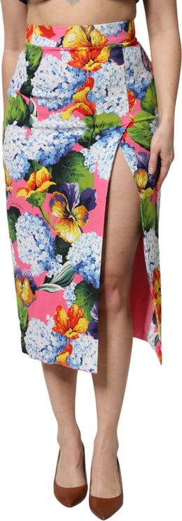 Dolce & Gabbana Dolce & Gabbana Multicolor Floral High Waist Midi Skirt