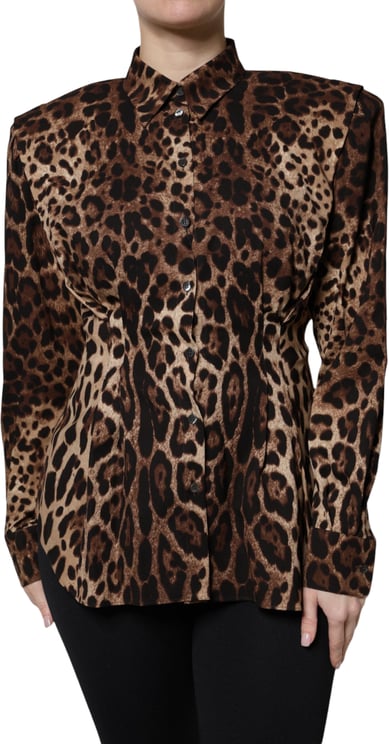 Dolce & Gabbana Dolce & Gabbana Brown Leopard Silk Button Down Coat Jacket