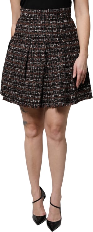 Dolce & Gabbana Dolce & Gabbana Multicolor High Waist Tartan Tweed Mini Skirt