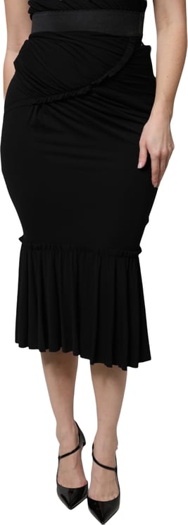 Dolce & Gabbana Dolce & Gabbana Black Mermaid Cut High Waist Midi Skirt