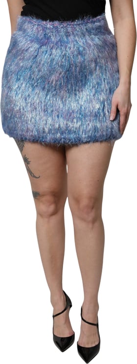 Dolce & Gabbana Dolce & Gabbana Multicolor Plush High Waist Mini Skirt