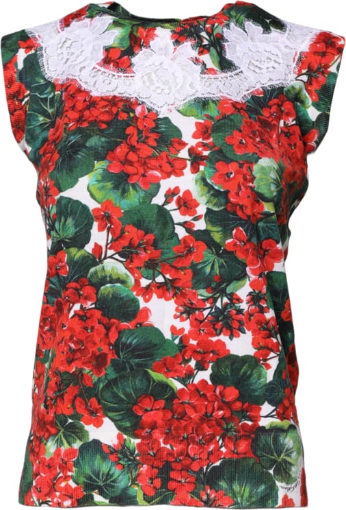 Dolce & Gabbana Dolce & Gabbana Multicolor Floral Lace Sleeveless Tank Top