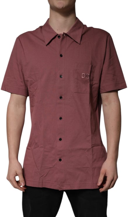 Dolce & Gabbana Dolce & Gabbana Dark Pink Button Down Casual Polo Men Shirt