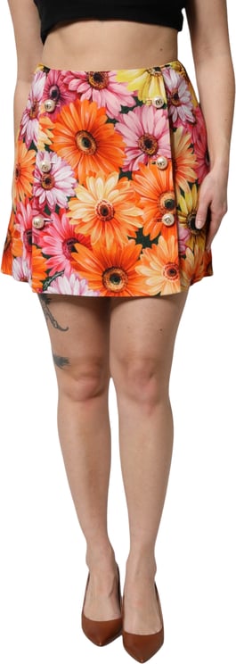 Dolce & Gabbana Dolce & Gabbana Multicolor Floral High Waist Mini Skirt