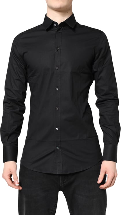 Dolce & Gabbana Dolce & Gabbana Black GOLD Cotton Long Sleeves Dress Shirt
