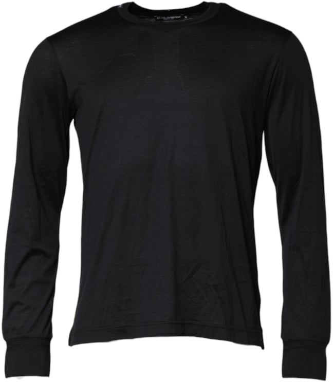 Dolce & Gabbana Dolce & Gabbana Dark Blue Silk Crew Neck Men Pullover Sweater