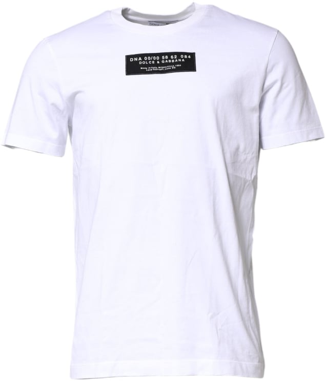 Dolce & Gabbana Dolce & Gabbana White Cotton Logo Patch Crew Neck T-shirt