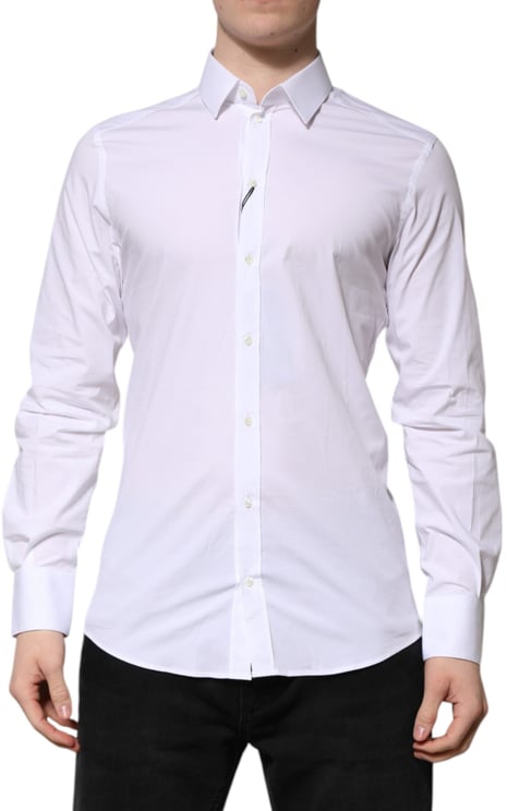 Dolce & Gabbana Dolce & Gabbana White Cotton GOLD Long Sleeves Formal Shirt