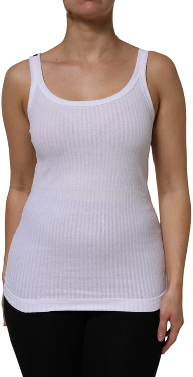 Dolce & Gabbana Dolce & Gabbana White Cotton Round Neck Sleeveless Tank Top