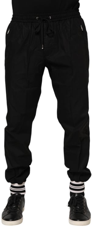 Dolce & Gabbana Dolce & Gabbana Black Cotton Logo Tape Men Jogger Pants