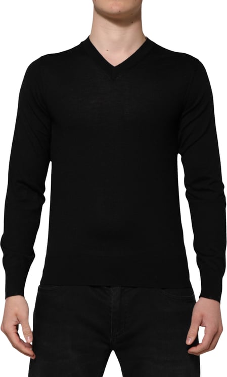 Dolce & Gabbana Dolce & Gabbana Dark Gray Embroidered Logo Pullover Sweater