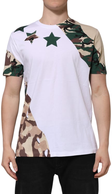 Dolce & Gabbana Dolce & Gabbana White Camouflage Cotton Men Crew Neck T-shirt