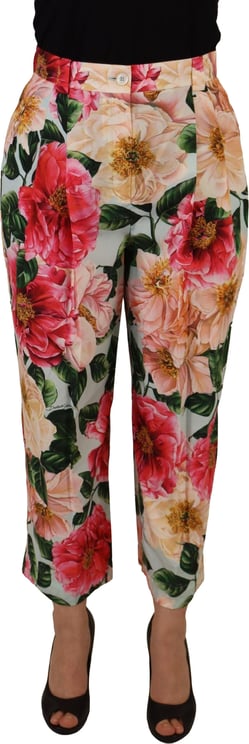 Dolce & Gabbana Dolce & Gabbana Multicolor Flora Printed High Waist Cropped Trouser Pants
