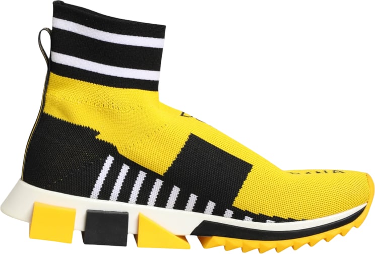Dolce & Gabbana Dolce & Gabbana Yellow Black Sorrento Socks Sneakers Shoes