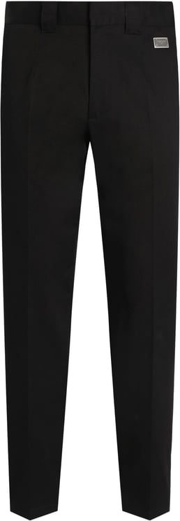 Dolce & Gabbana Tailored Stretch Cotton Gabardine Black Trousers