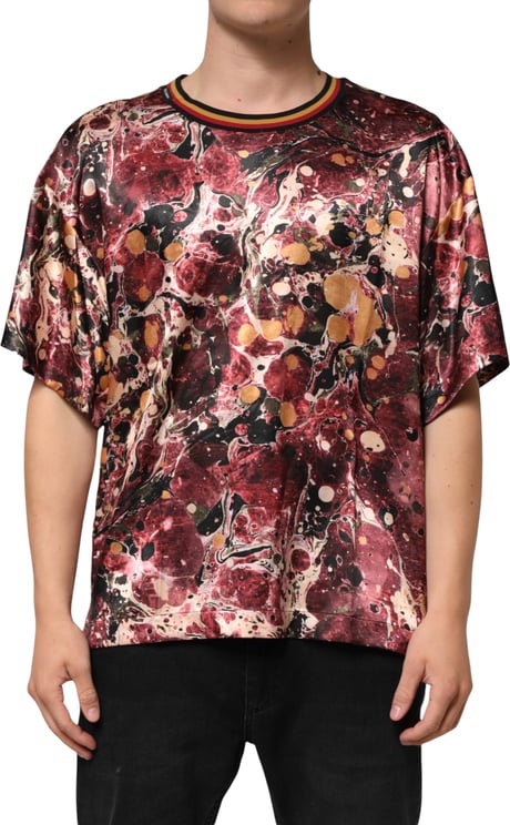 Dolce & Gabbana Dolce & Gabbana Multicolor Polyester Marble Print Oversize T-shirt
