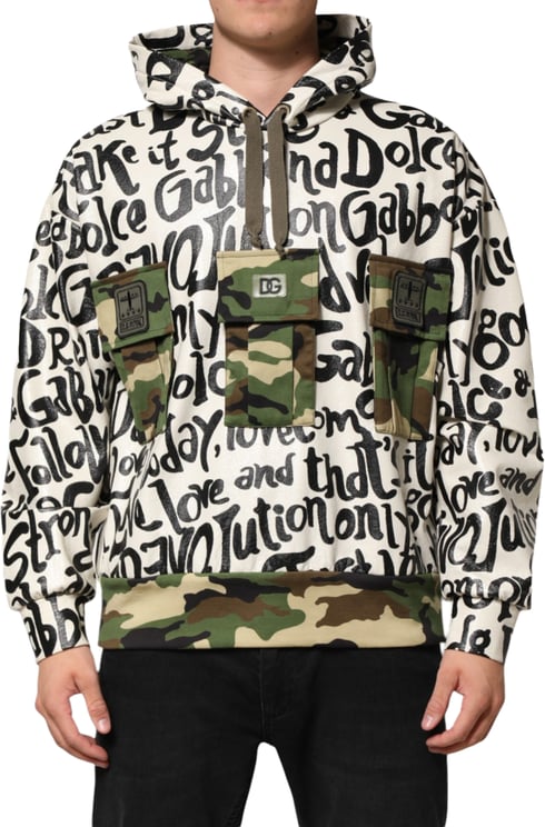 Dolce & Gabbana Dolce & Gabbana Multicolor Hooded DGMania Sweatshirt Sweater