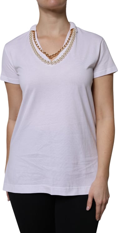 Dolce & Gabbana Dolce & Gabbana White Necklace Cotton Short Sleeve T-shirt