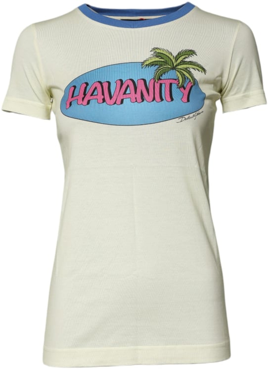 Dolce & Gabbana Dolce & Gabbana Light Yellow Cotton Short Sleeve T-shirt