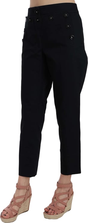 Dolce & Gabbana Dolce & Gabbana Black Cropped Front Button Embellished Pants