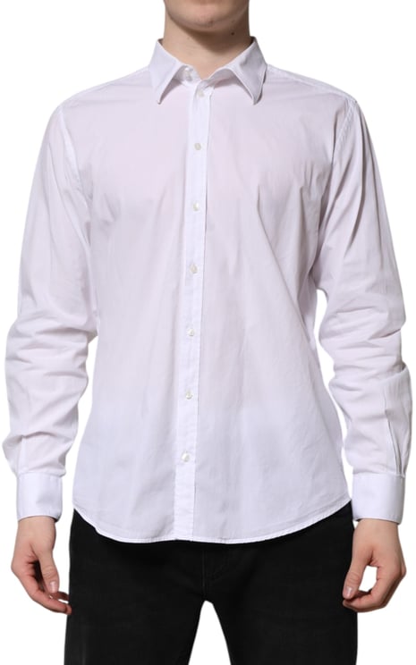 Dolce & Gabbana Dolce & Gabbana White Cotton STAFF Long Sleeves Forma Shirt