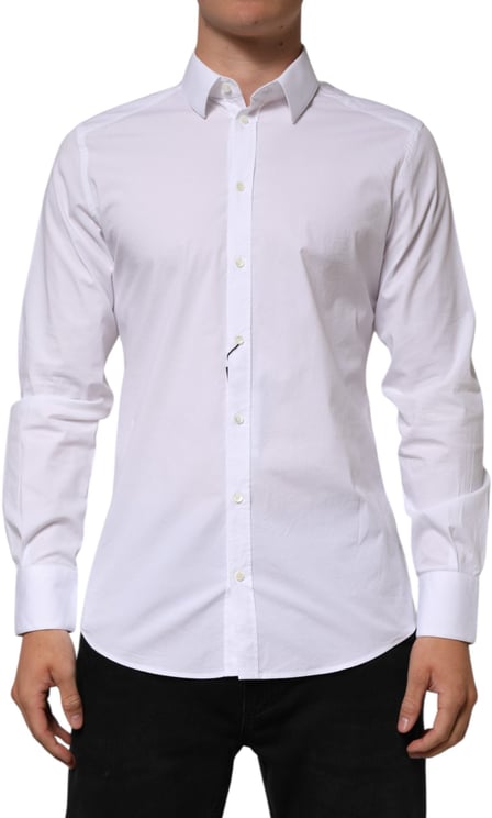 Dolce & Gabbana Dolce & Gabbana White Cotton GOLD Long Sleeves Formal Men Shirt