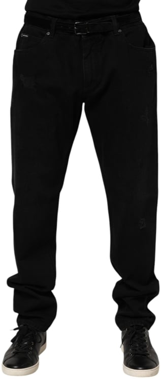 Dolce & Gabbana Dolce & Gabbana Black Cotton Regular Denim Men Trouser Jeans