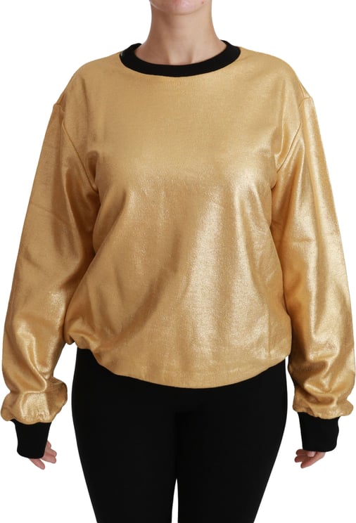 Dolce & Gabbana Dolce & Gabbana Gold Cotton Crewneck Pullover Sweater