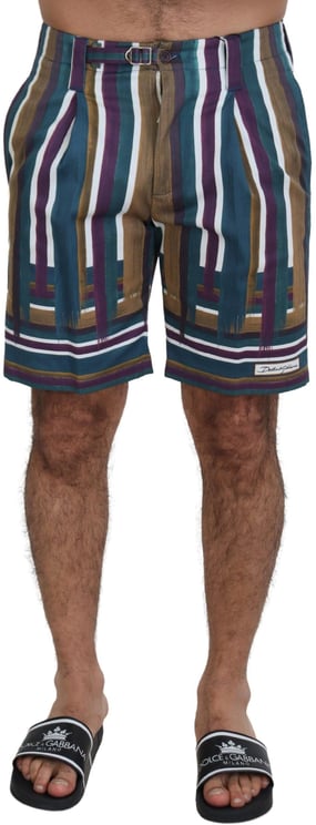 Dolce & Gabbana Dolce & Gabbana Multicolor Striped Stretch Cotton Shorts