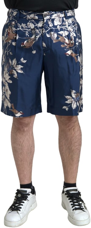 Dolce & Gabbana Dolce & Gabbana Blue Floral Print Silk Men Bermuda Shorts