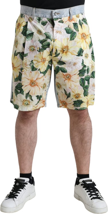 Dolce & Gabbana Dolce & Gabbana Multicolor Floral Print Denim Bermuda Shorts