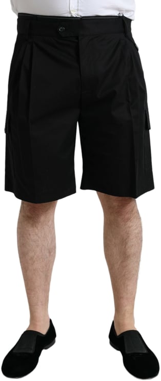 Dolce & Gabbana Dolce & Gabbana Black Cotton Stretch Cargo Bermuda Shorts