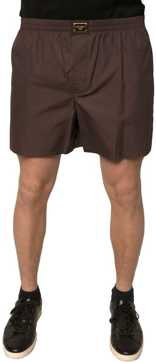 Dolce & Gabbana Dolce & Gabbana Brown Cotton Blend Men Mid Waist Shorts