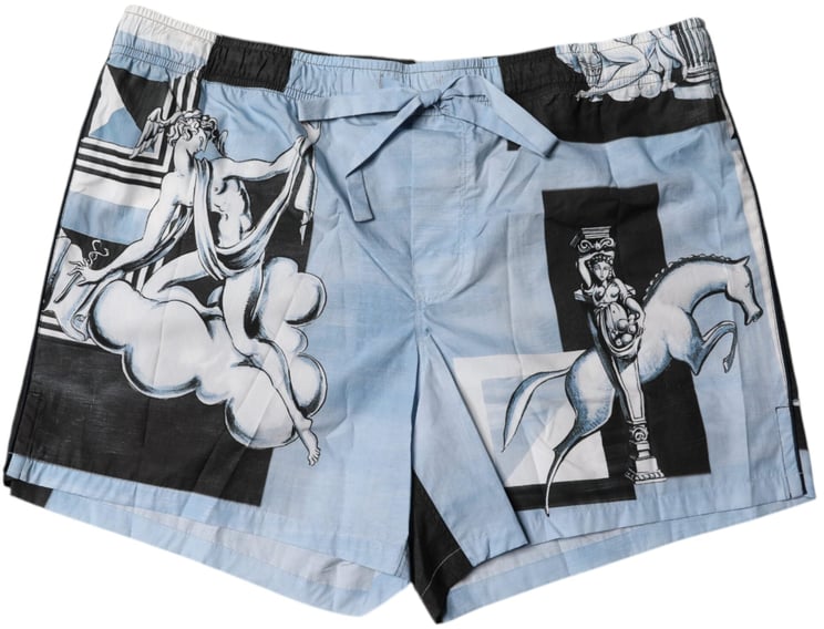 Dolce & Gabbana Dolce & Gabbana Blue Statue Print Cotton Mens Shorts