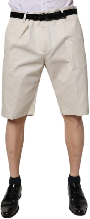 Dolce & Gabbana Dolce & Gabbana Beige Cotton Stretch Mid Waist Bermuda Shorts