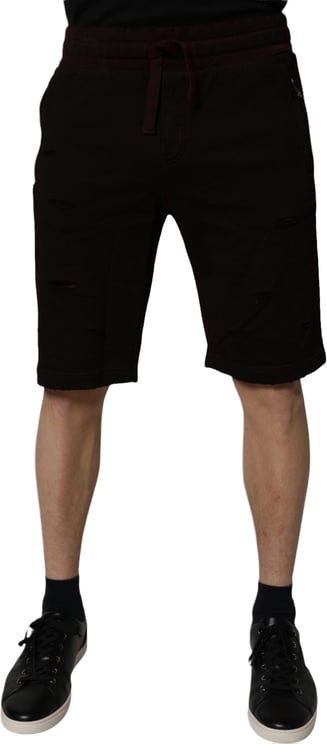 Dolce & Gabbana Dolce & Gabbana Maroon Cotton Sweatshorts Men Bermuda Shorts