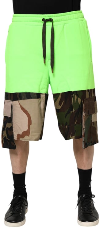 Dolce & Gabbana Dolce & Gabbana Green Patchwork Cargo Bermuda Men Shorts