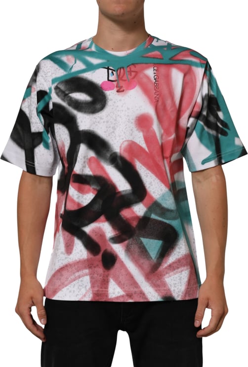 Dolce & Gabbana Dolce & Gabbana White Graffiti Crew Neck Short Sleeves T-shirt