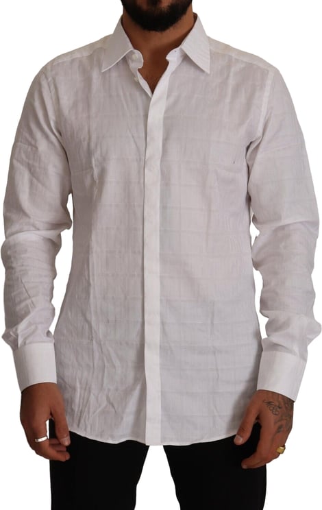 Dolce & Gabbana Dolce & Gabbana White GOLD Cotton Slim Fit Dress Formal Shirt