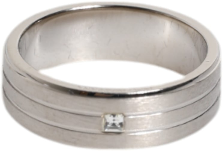 Dolce & Gabbana Dolce & Gabbana Silver Tone Brass Clear Crystal DG Logo Ring