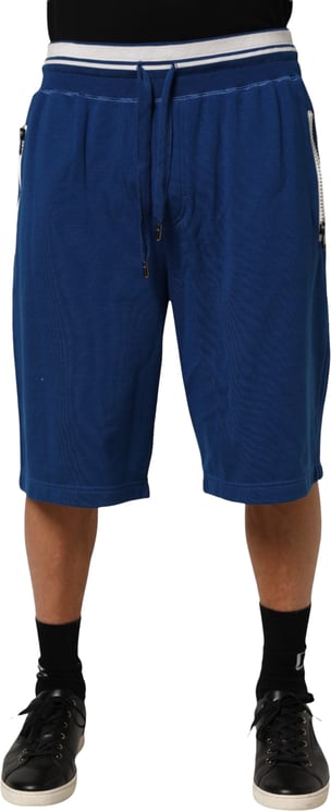 Dolce & Gabbana Dolce & Gabbana Blue Cotton Blend Bermuda Sweatpants Shorts
