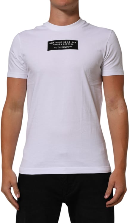 Dolce & Gabbana Dolce & Gabbana White Cotton Logo Print Crew Neck Men T-shirt