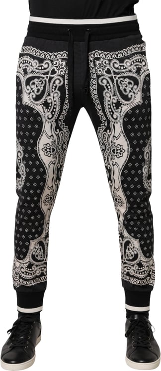 Dolce & Gabbana Dolce & Gabbana Black Cotton Bandana Jogger Sweatpants Pants