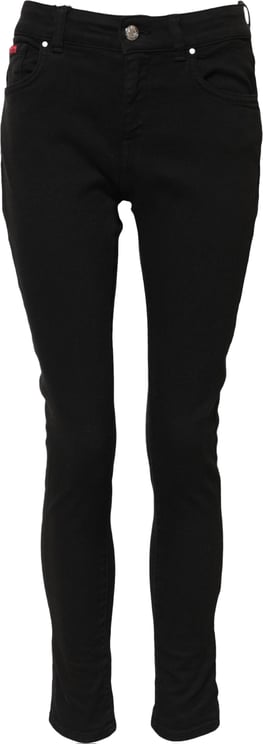 Dolce & Gabbana Dolce & Gabbana Black Cotton Logo Skinny Mid Waist Denim Jeans