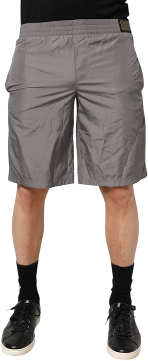 Dolce & Gabbana Dolce & Gabbana Light Gray Nylon Elastic Waist Shorts Swimwear