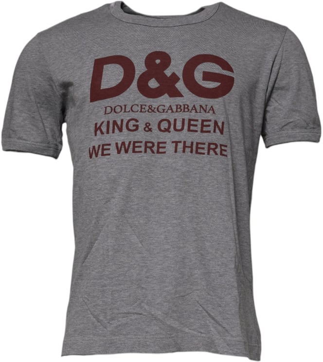 Dolce & Gabbana Dolce & Gabbana Gray Logo Print Cotton Crew Neck Men T-shirt