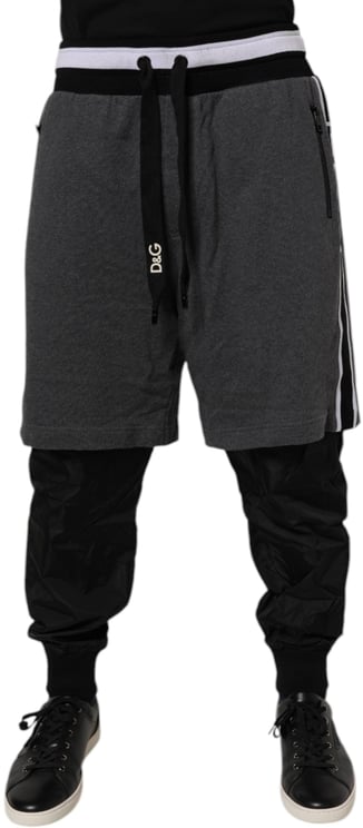 Dolce & Gabbana Dolce & Gabbana Black Gray Cotton Layered Men Sweatpants Pants